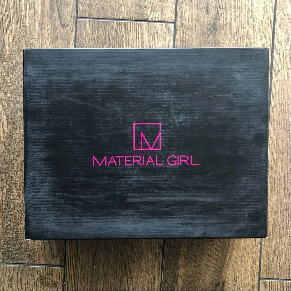 Material Girl Black Strappy Block Heel Sandals
